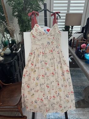Arose StudioWomen Floral Tie-Shoulder Sundress - Cream with Multicolor flower
